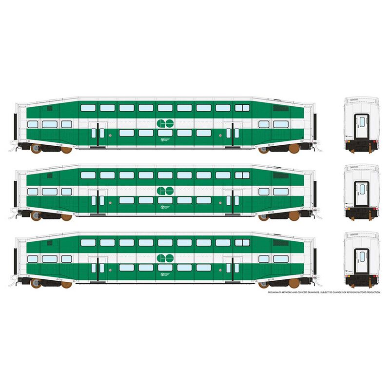 HO BiLevel Commuter Car - GO - Early: Set #4