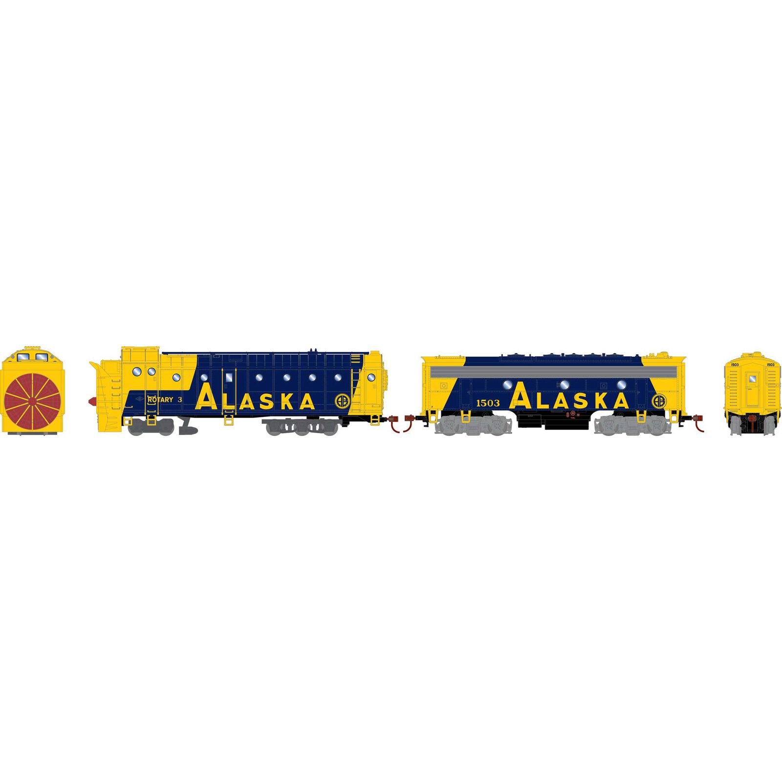 HO Rotary Snowplow & F7B Locomotive, ARR #3/#1503
