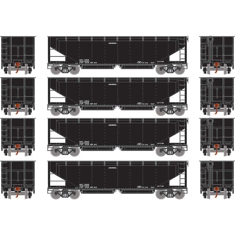 HO RTR 40' Offset Hopper with Load, Data/Black No # (4)