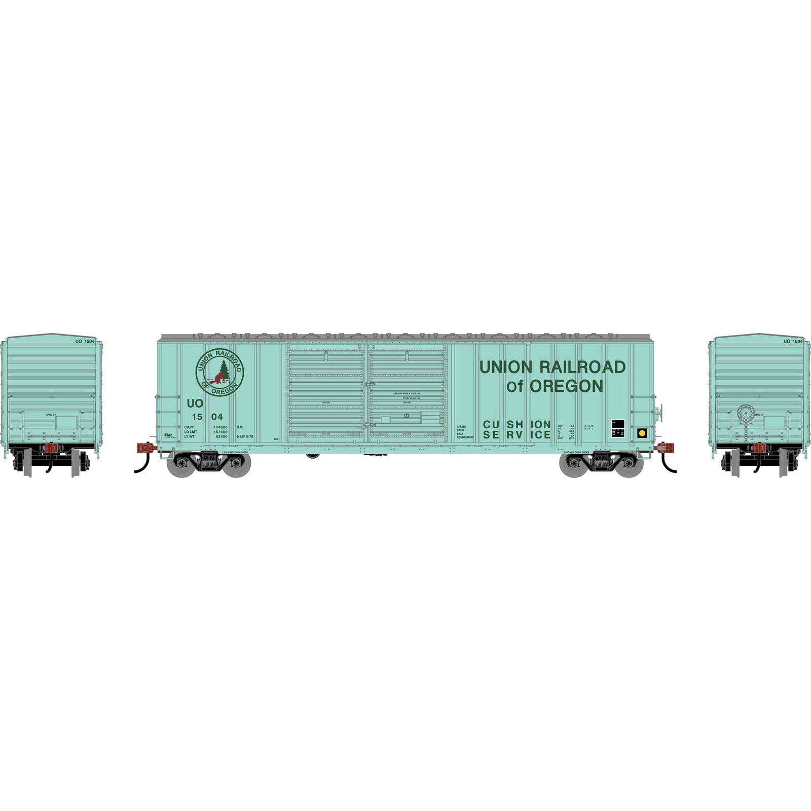 HO 50' FMC 5077 DD Offset Box Car, UO #1504