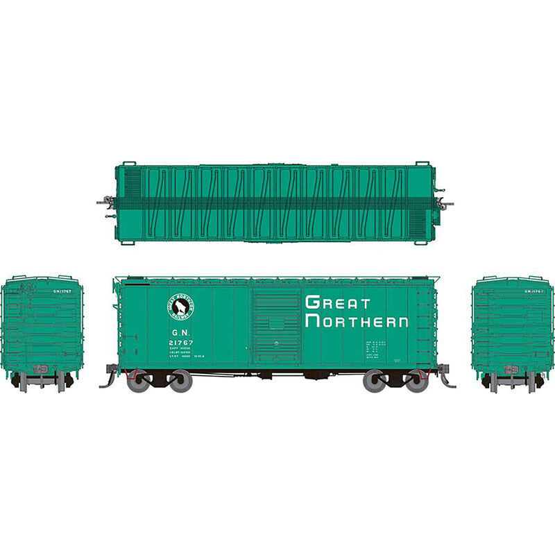 HO GN 40' Boxcar with Early IDNE Glacier Green (6)