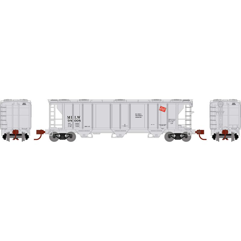 N PS-2 2893 3-Bay Covered Hopper, MILW #98008