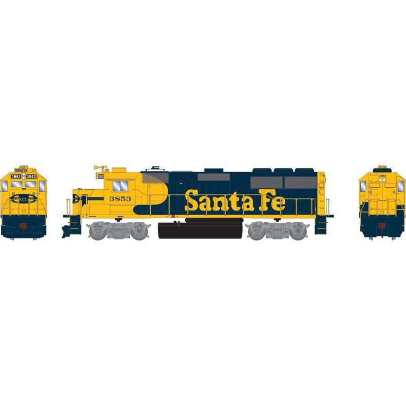 HO ATH GP50 Locomotive with DCC & Sound, ATSF #3853