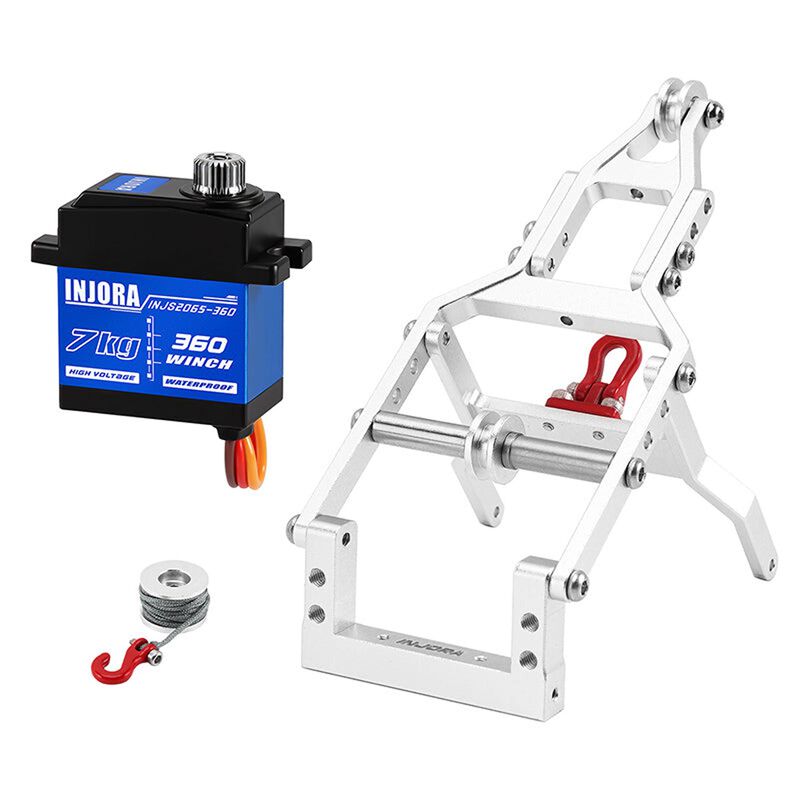 INJORA INJS2065-360 Winch Servo & Crane Kit, Silver, 1/24 Axial SCX24