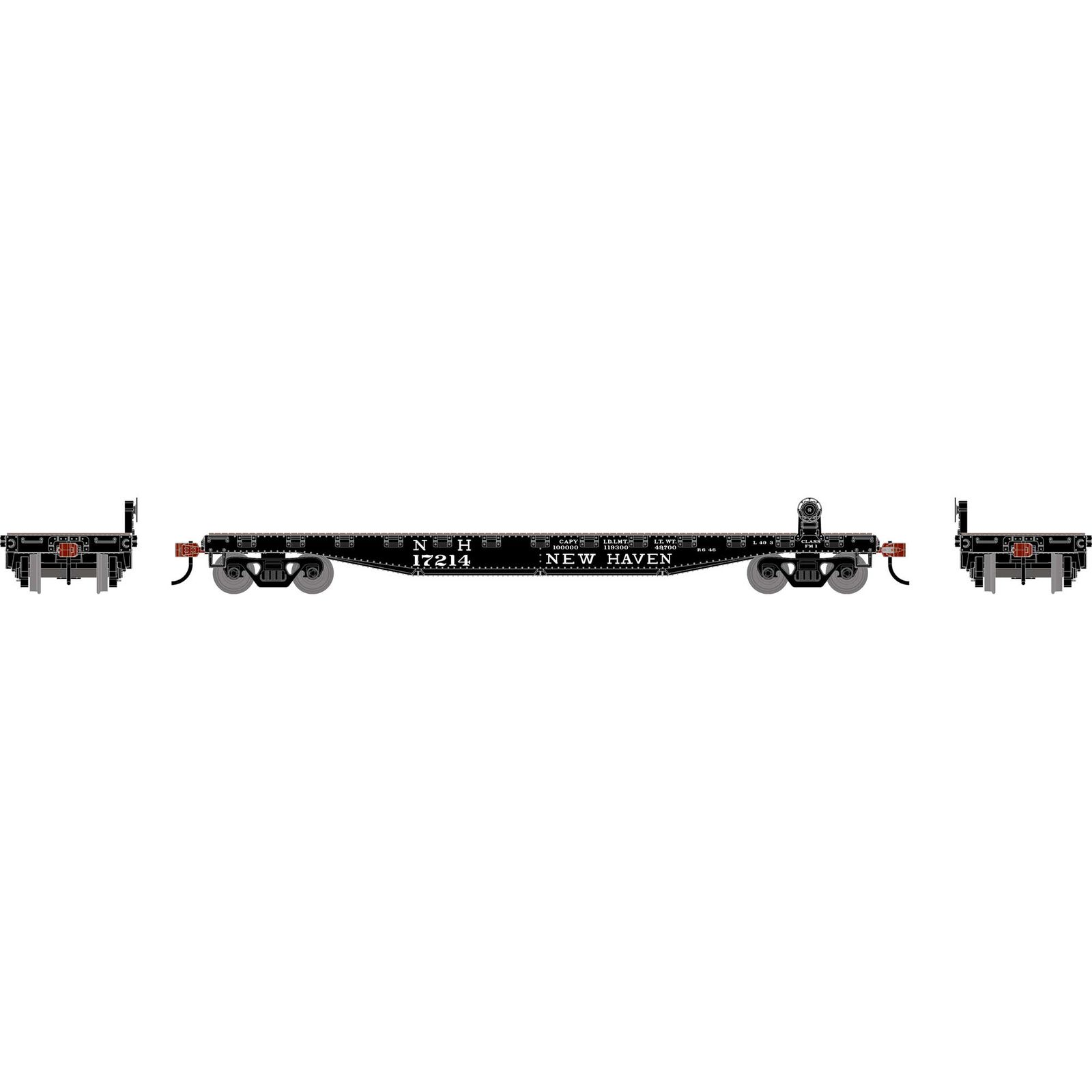 HO RND 50' Flat Car, NH #17214