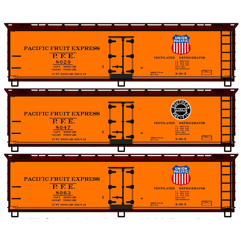 HO Limited Run 40' Wood Reefer, PFE (3)