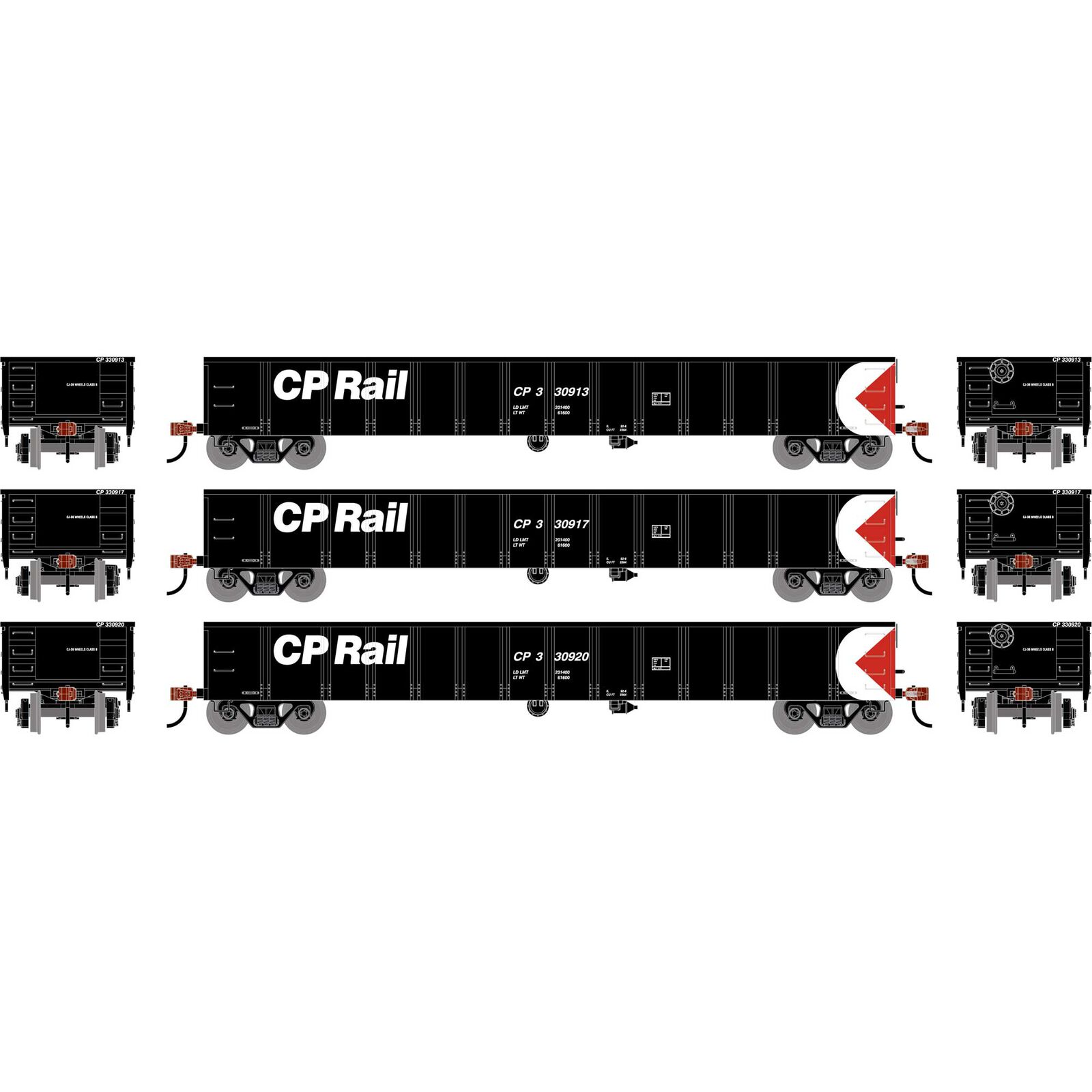 HO 52' Mill Gondola, CP #330913/330917/330920 (3)