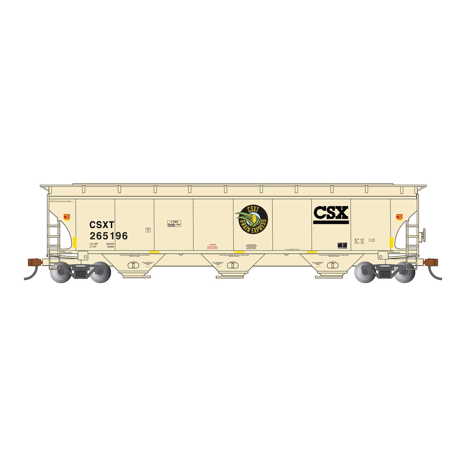 HO Trinity 5161 3-Bay Covered Hopper - CSX&reg; #265196
