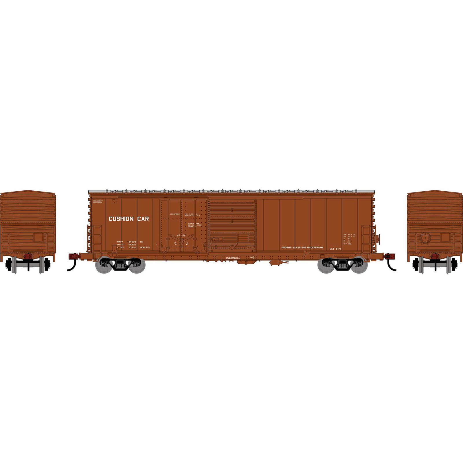 HO ATH 50' ACF Combination Door Box Car, Data Only Brown