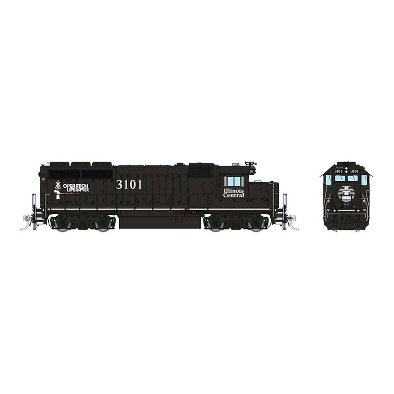 HO EMD GP40 Locomotive, Illinois Central: #3121