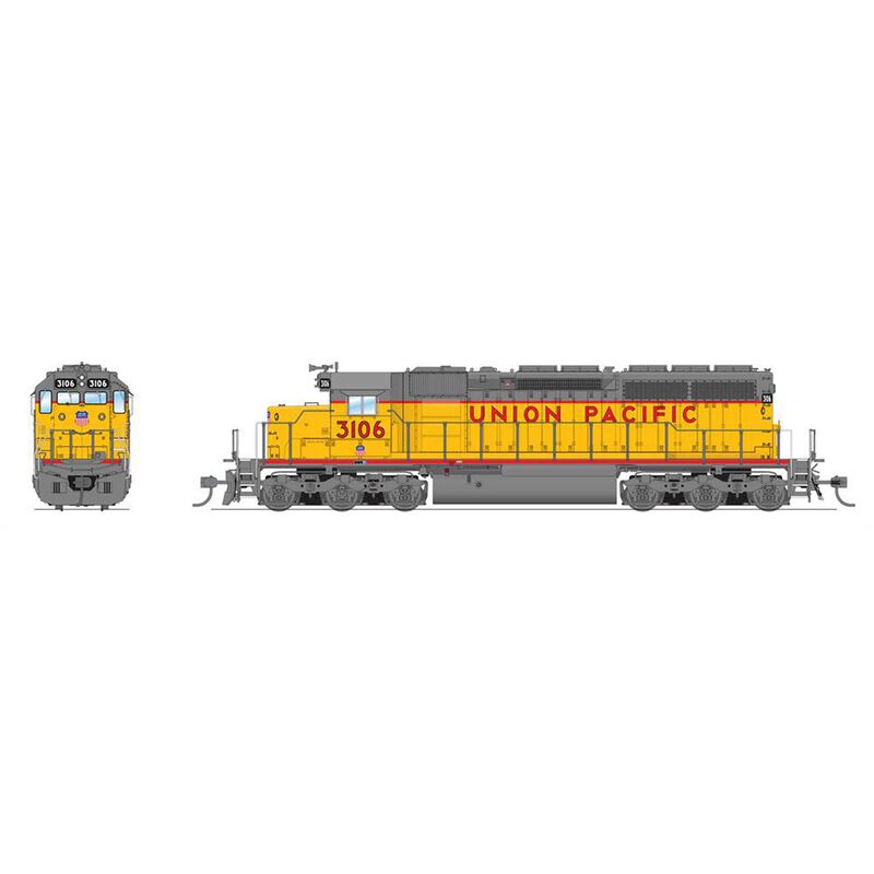 HO, EMD SD40, UP 3106, Yellow & Gray, Paragon 4