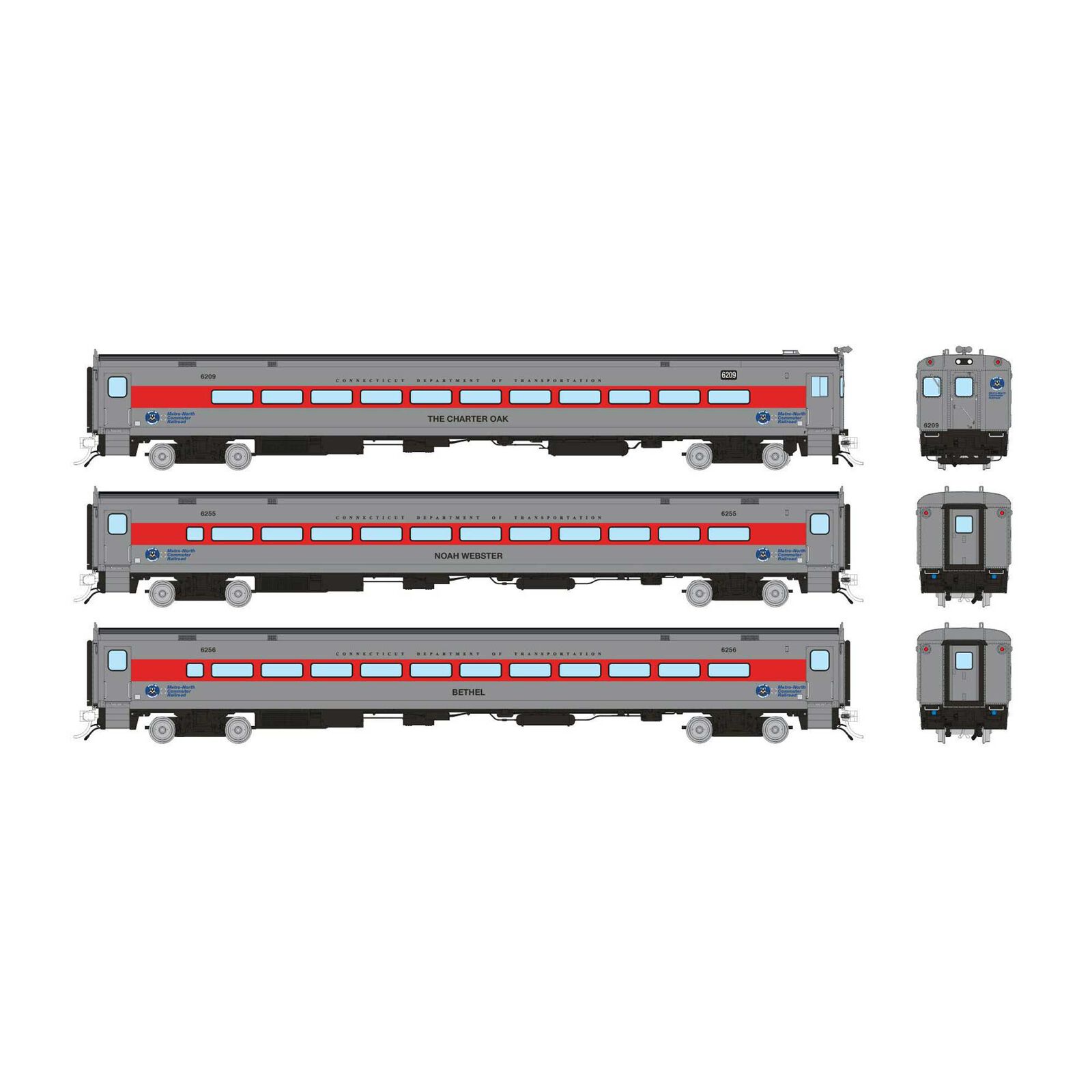HO Comet Car: CDOT - As Delivered: Set #2 (Cab: 6209 Coaches: 6234, 6256)
