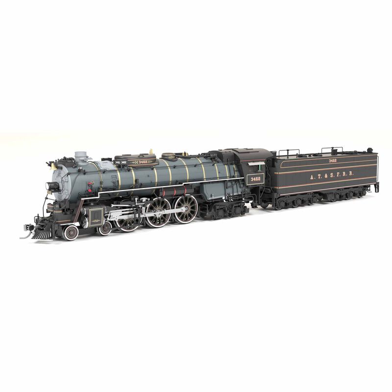 HO ATSF 3460 Class 4-6-4, #3462, Ornate 1870's Fantasy Scheme, No-Sound / DCC-Ready