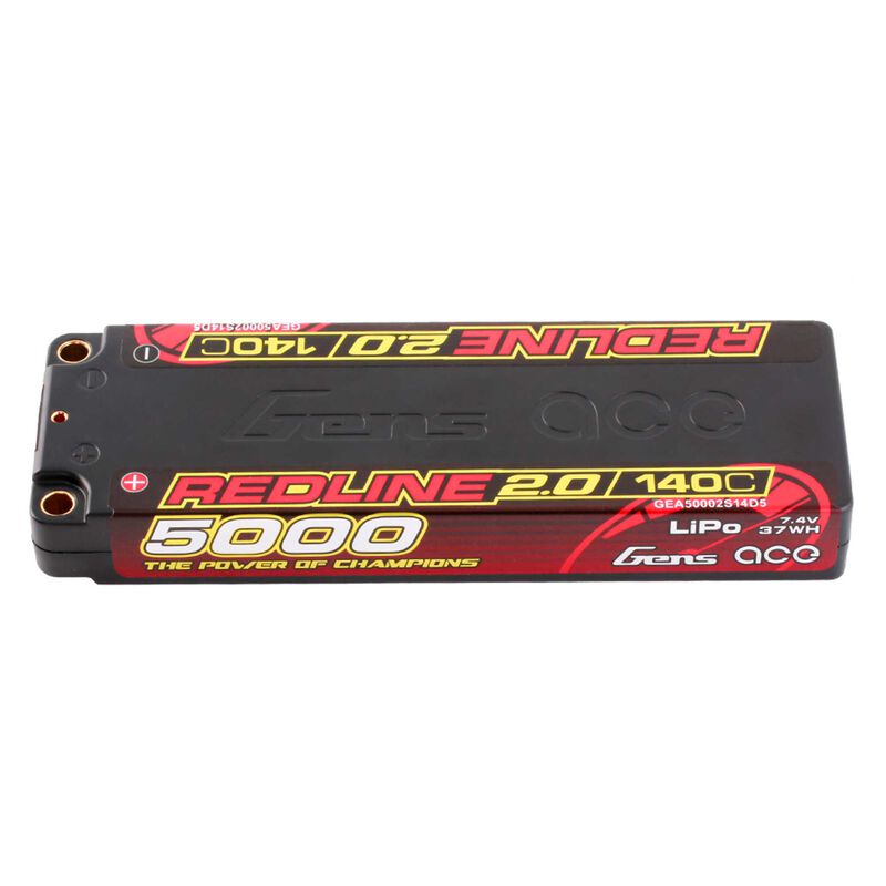 7.6V 5000mAh 2S 140C Hardcase LiHV Battery: 5mm Tubes