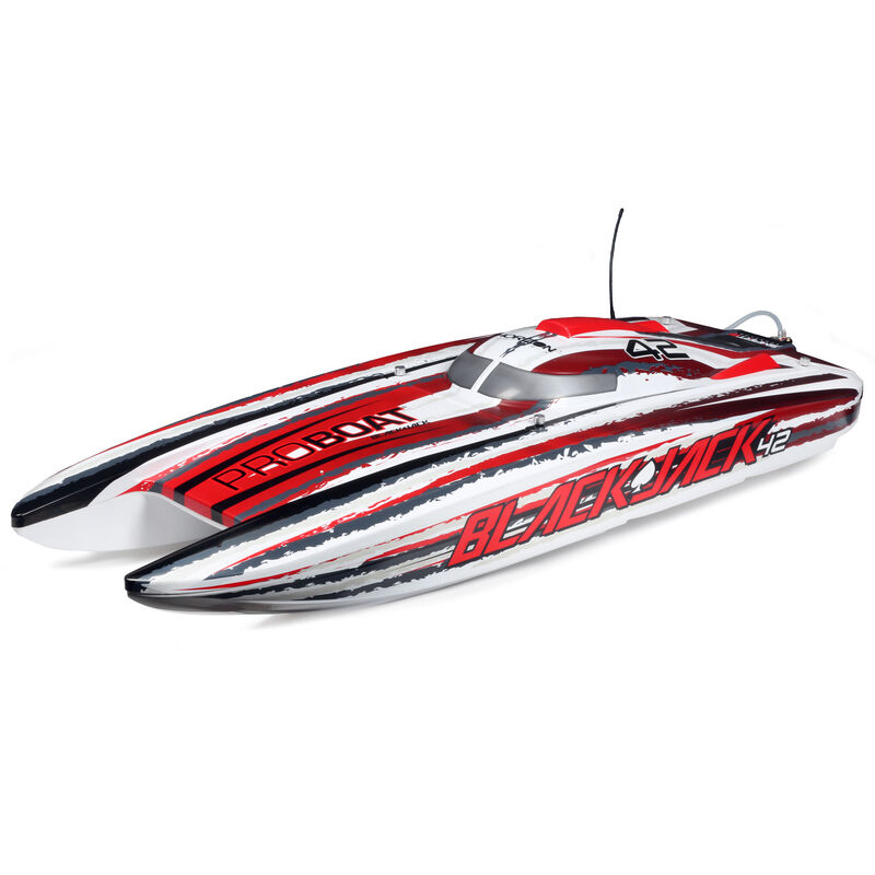 Blackjack 42" 8S Brushless Catamaran RTR: White/Red - SCRATCH & DENT
