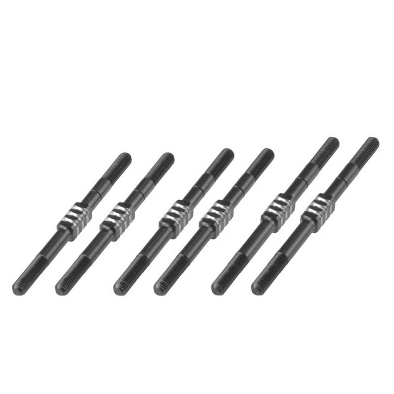Yokomo YZ-2 DTM 3 Fin Titanium Turnbuckles, Black (6)