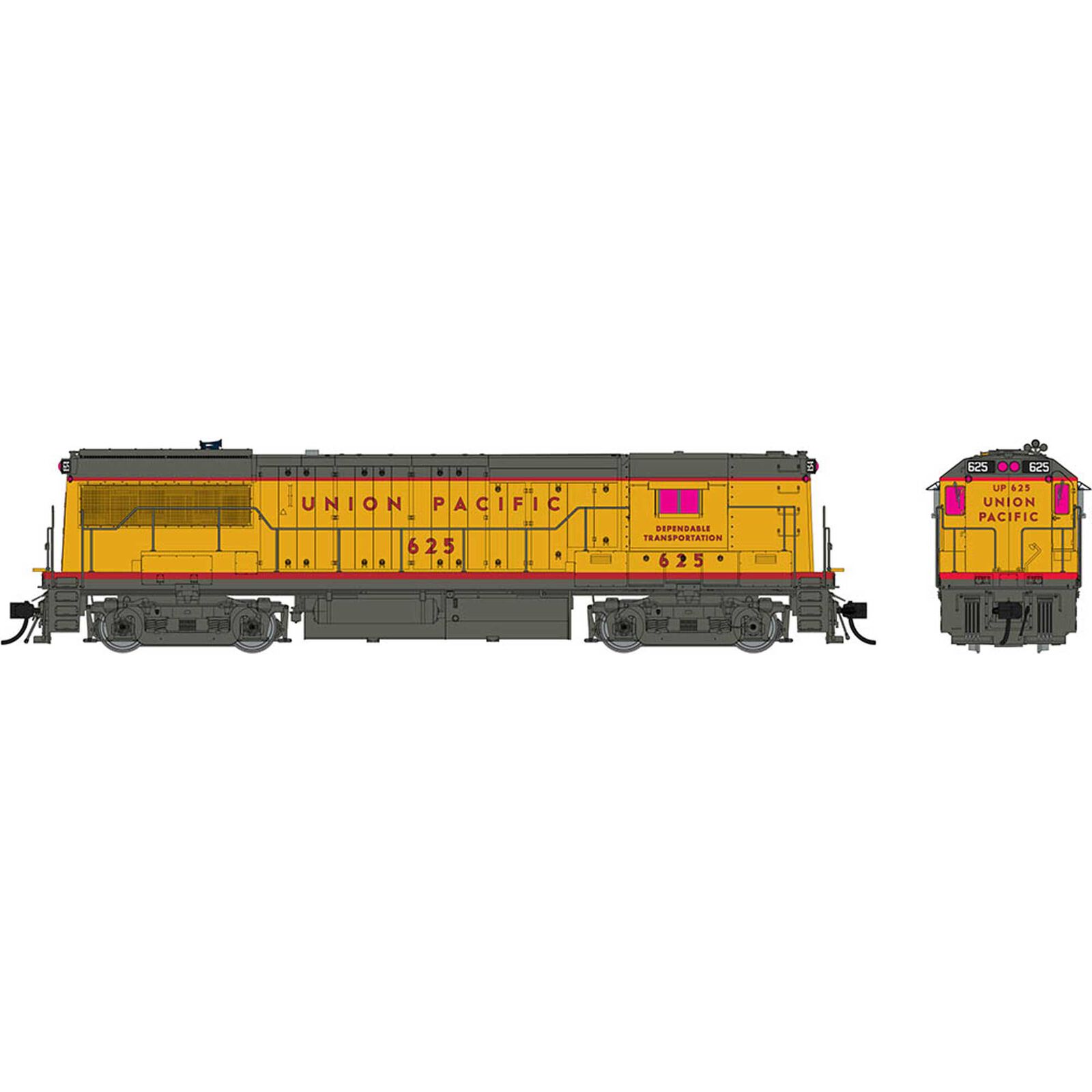HO GE U25B High Hood DC/Silent Union Pacific #628