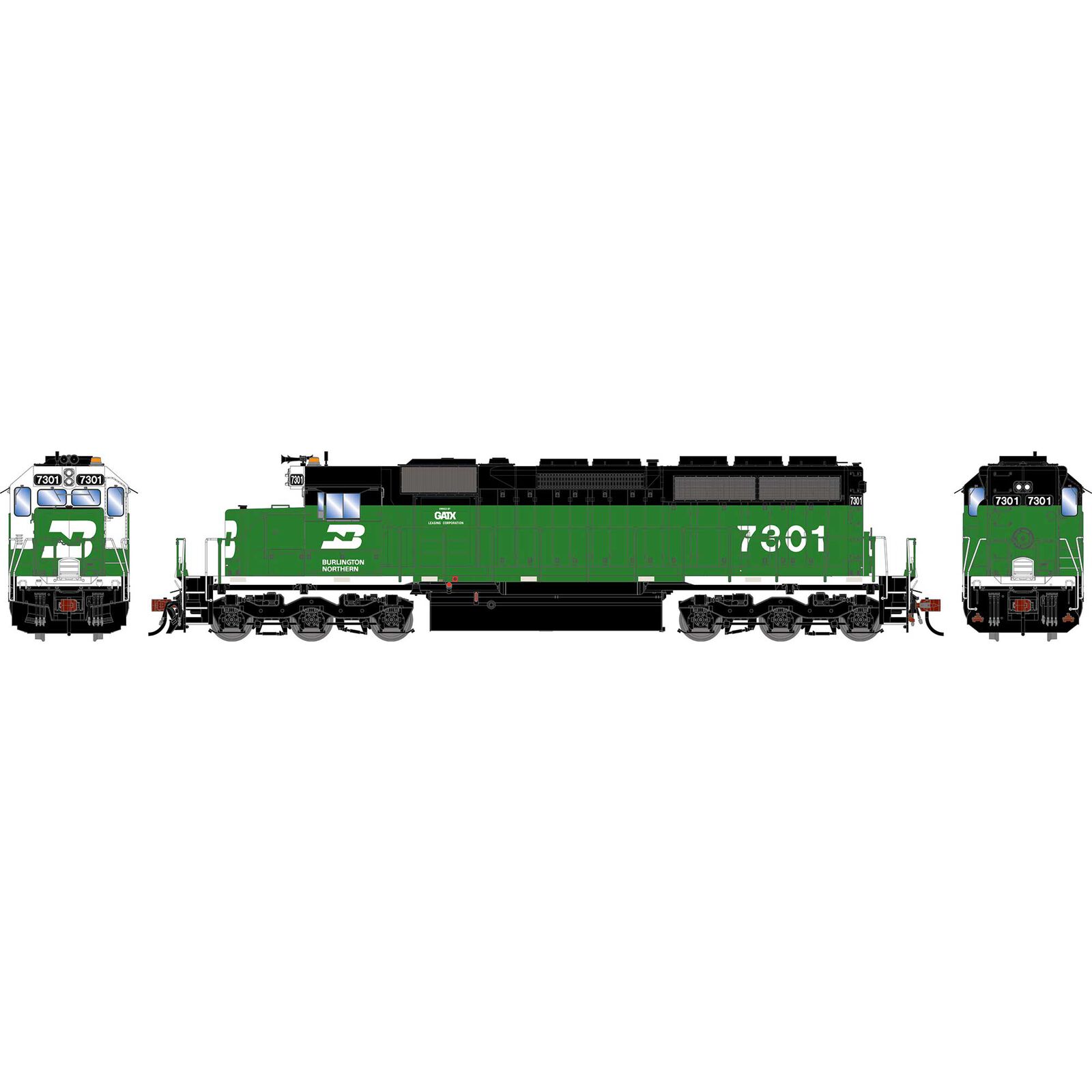 HO ATH SD40G Locomotive w/DCC & Sound, BN #7301