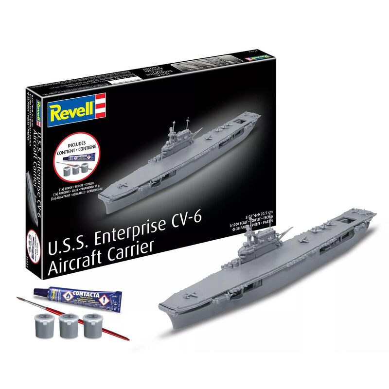 CARRERA REVELL OF AMERICAS INC 1/1200 USS Enterprise CV-6 Aircraft Carrier All-Included Model Kit