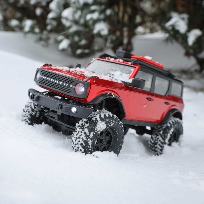 1/24 SCX24 2021 Ford Bronco 4X4 RTR Brushed Rock Crawler (Battery & Charger Included), Red