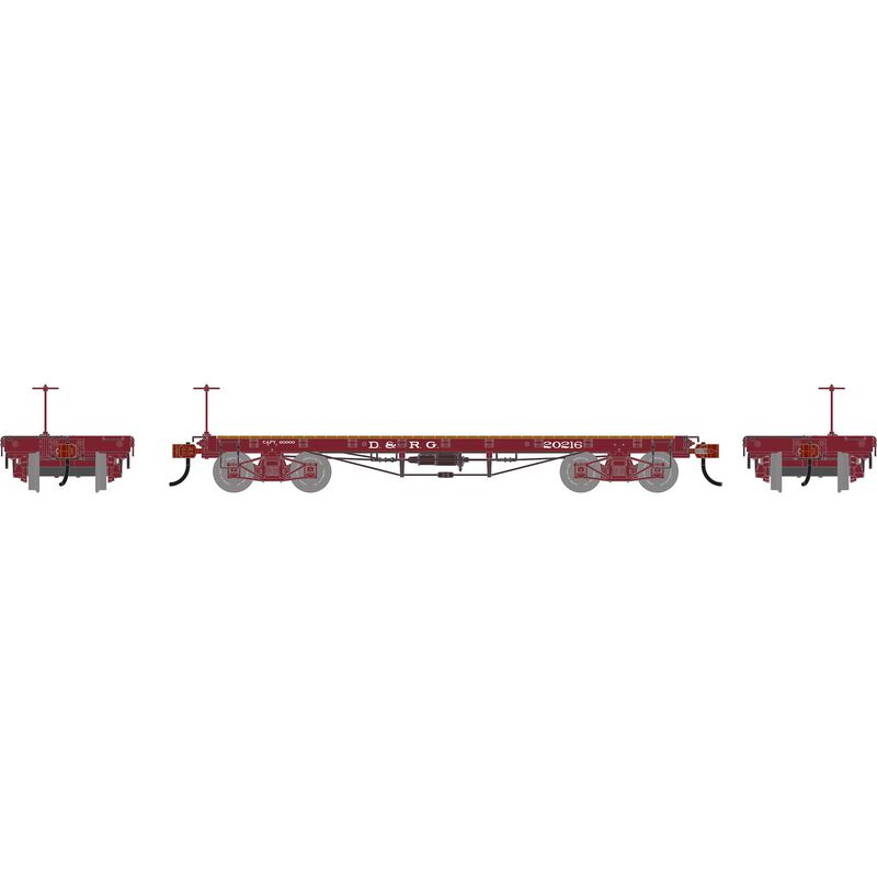 HO ATH 36' Flat Car, DRGW #6216