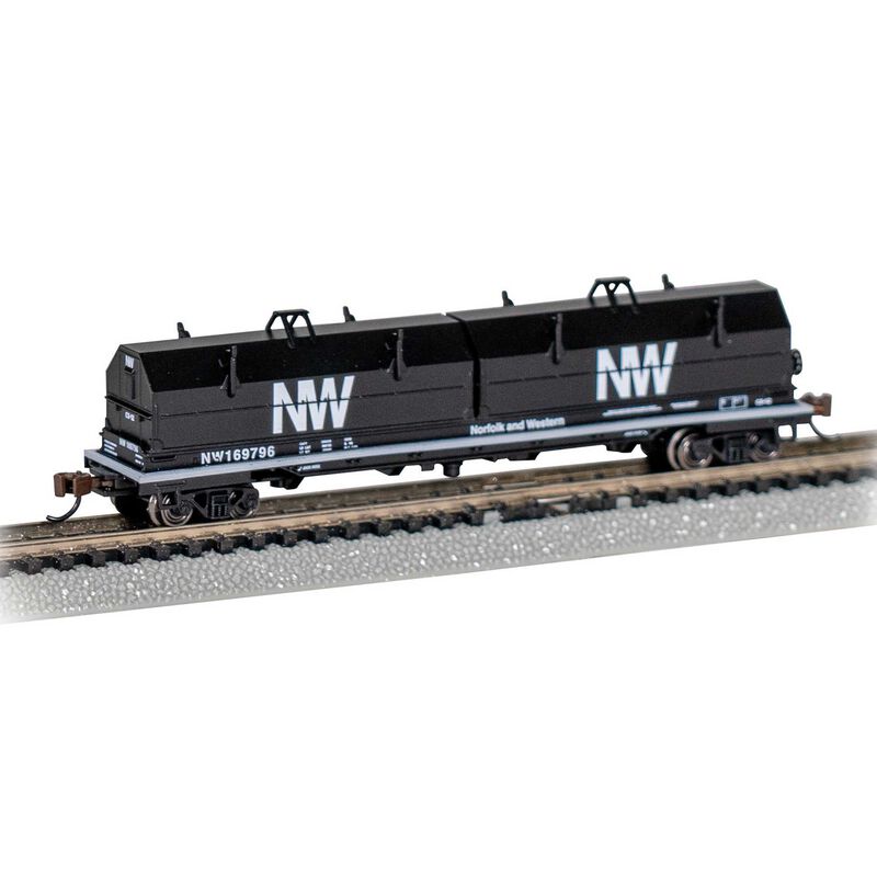 N 55' Steel Coil Car w/ Coil Load & Angled Hood - Norfolk & Western #169796