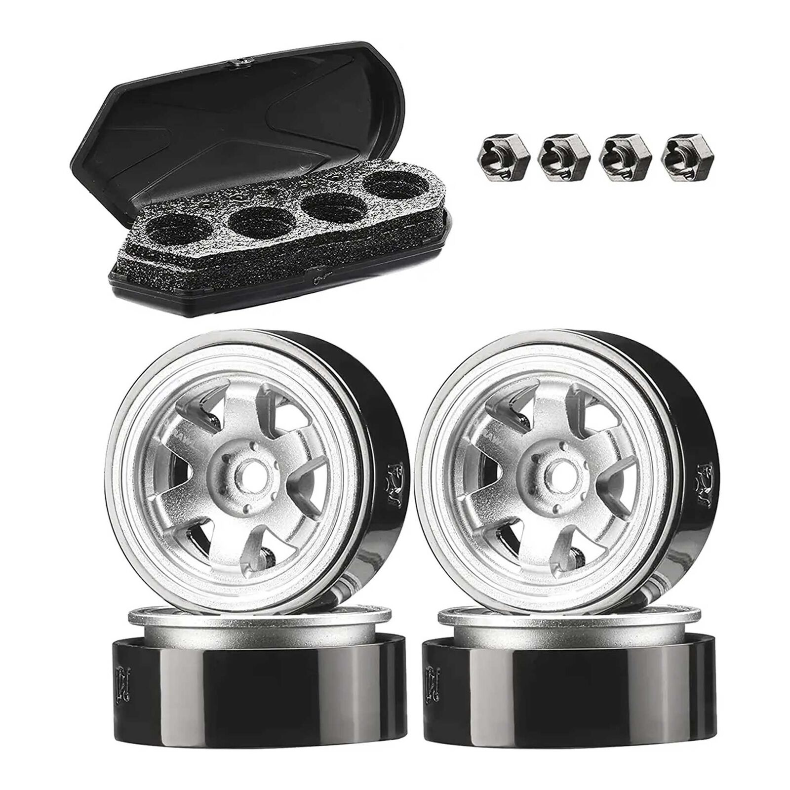 Scale Model Luggage Cargo Case & Alloy Wheel Set for Axial SCX24