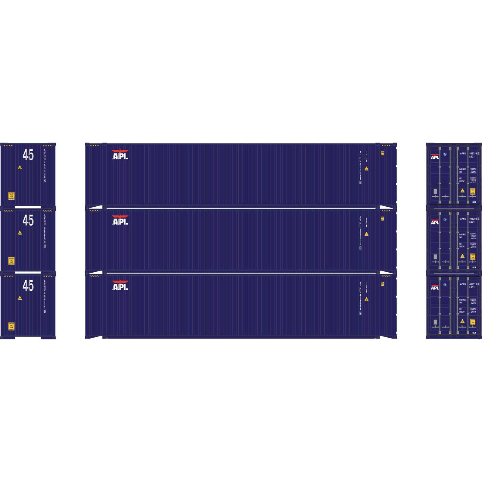 HO 45' Containers, APHU #463111 9/463250 0/463338 5 (3)