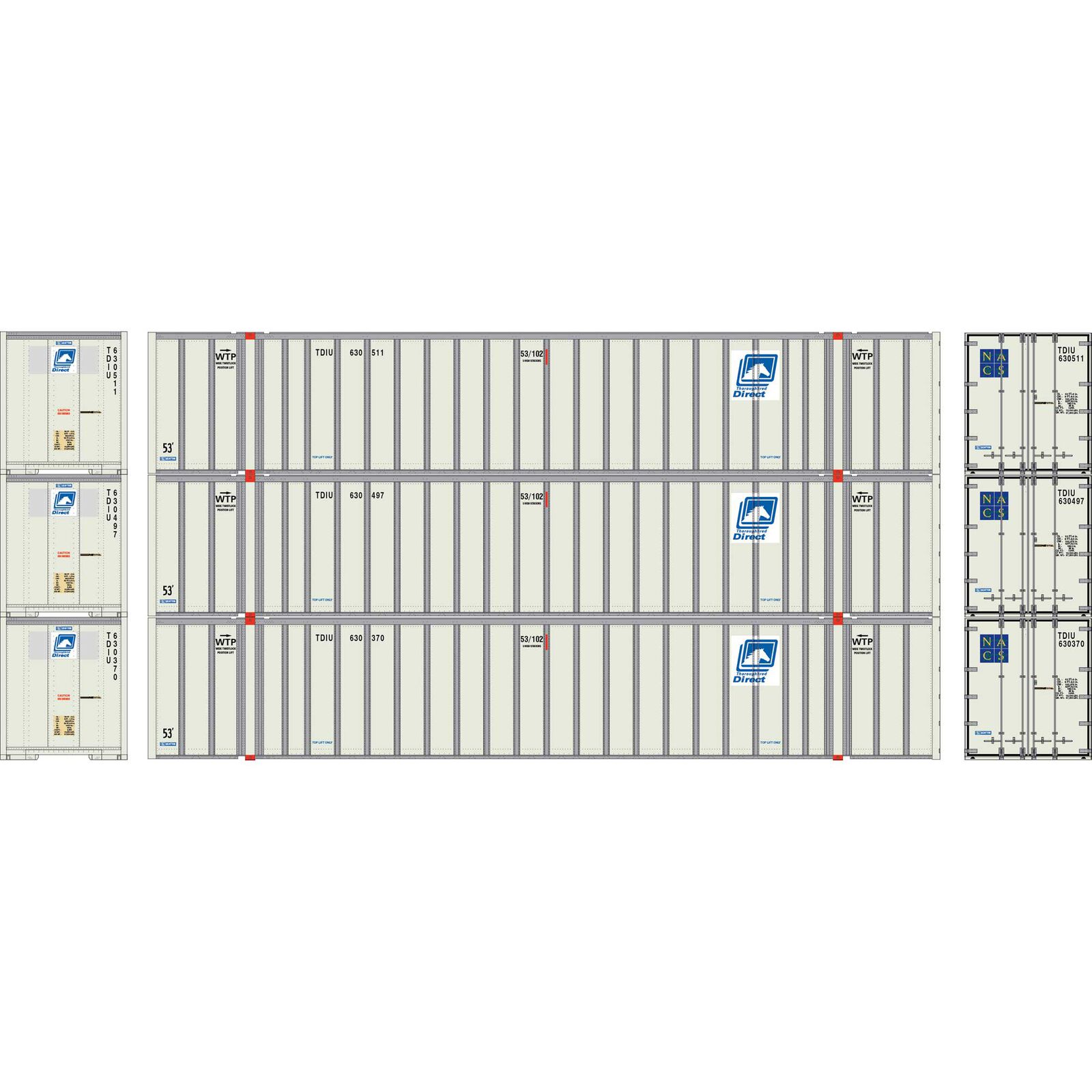 N ATH 53' Stoughton Container, TDIU #630370/630497/630511 (3)