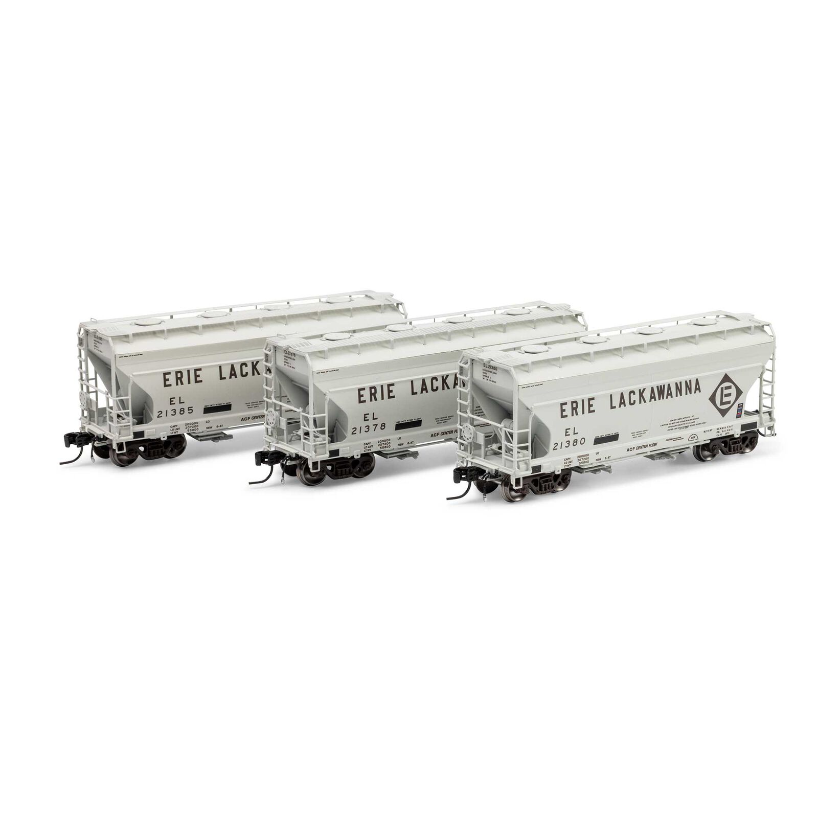 N ACF 2970 Covered Hopper, EL with ACI Primed For Grime #21378/21380/21385 (3)