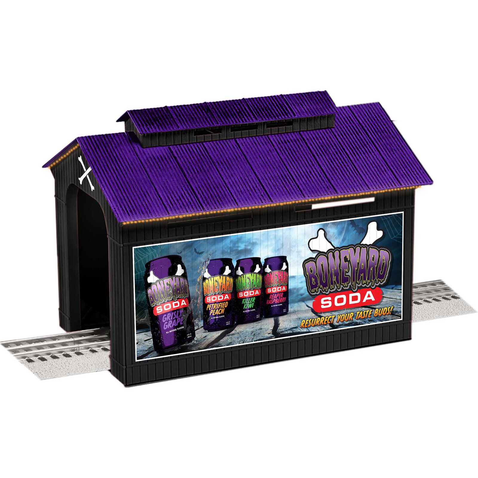 Halloween Lighted Half Covered Bridge