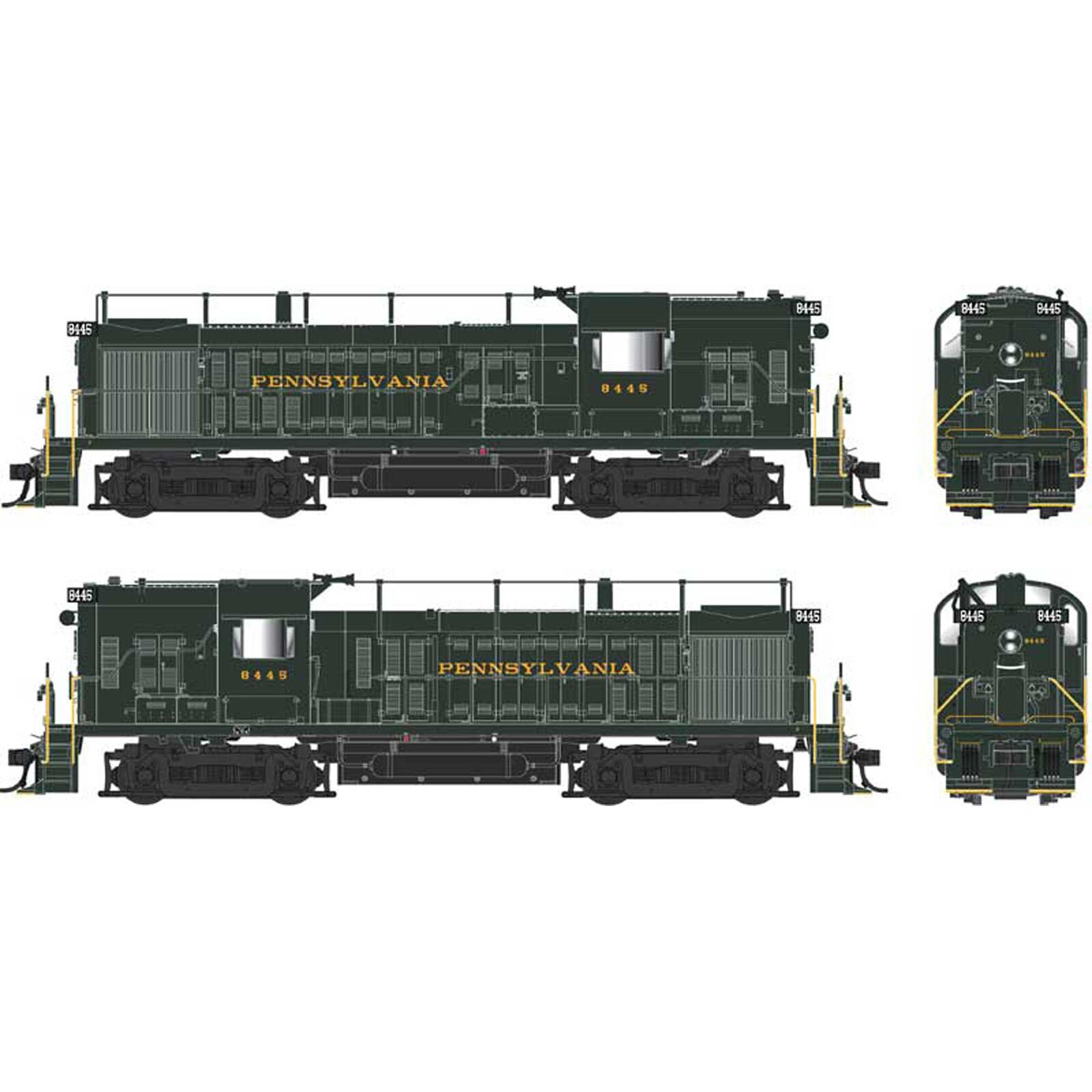 HO ALCo RS3 Hammerhead Locomotive DCC & Sound PRR 8445 Tphon