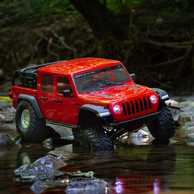 1/10 SCX10 III Jeep JT Gladiator 4X4 RTR Brushed Rock Crawler, Red