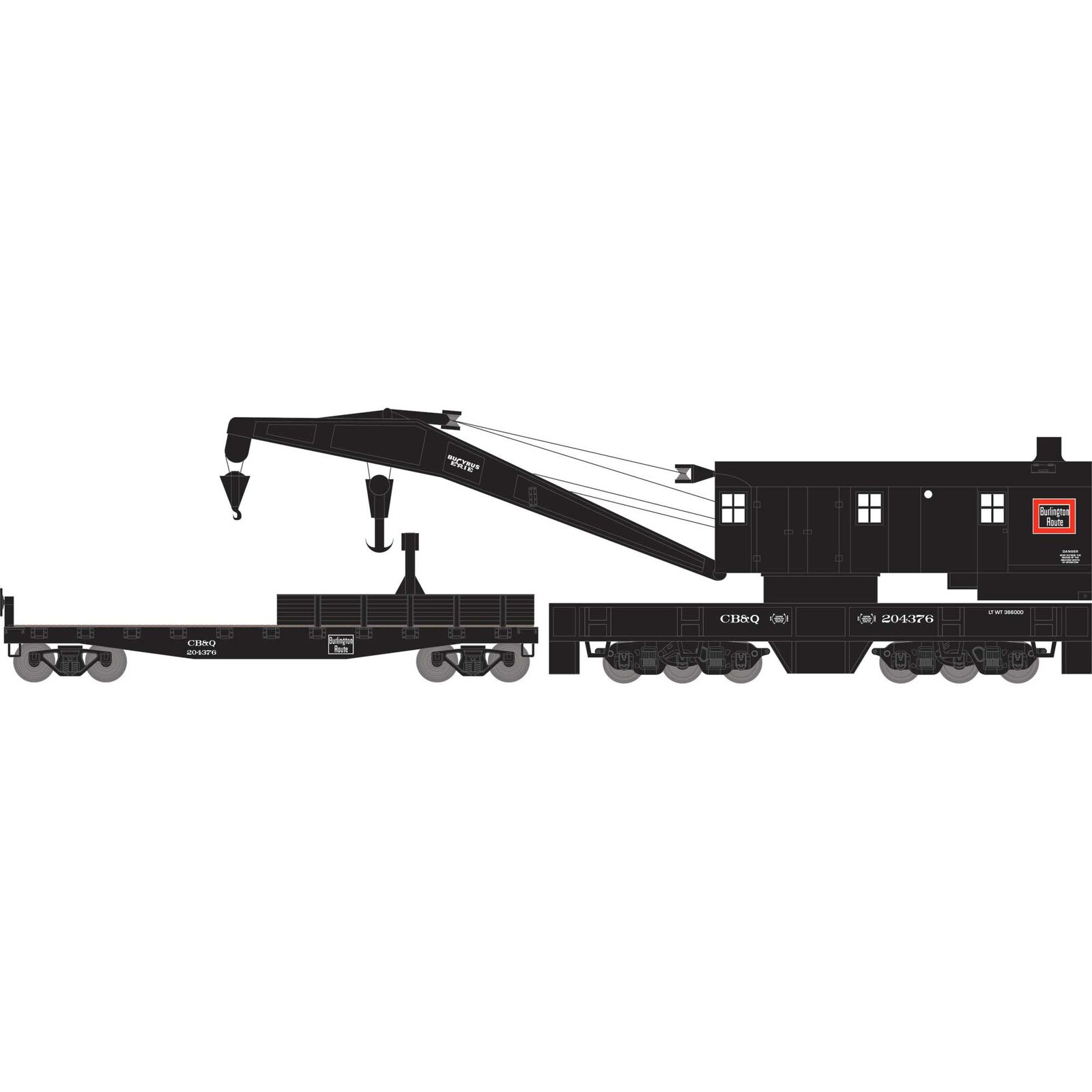 HO 200T Crane / Tender, CB&Q #204376 / 204376