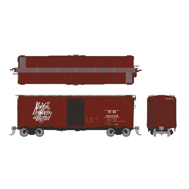 HO 1937 AAR 40ft Boxcar - Round corner: NH - Script (6)
