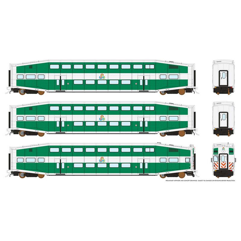 HO BiLevel Commuter Car - TriRail: Set #2