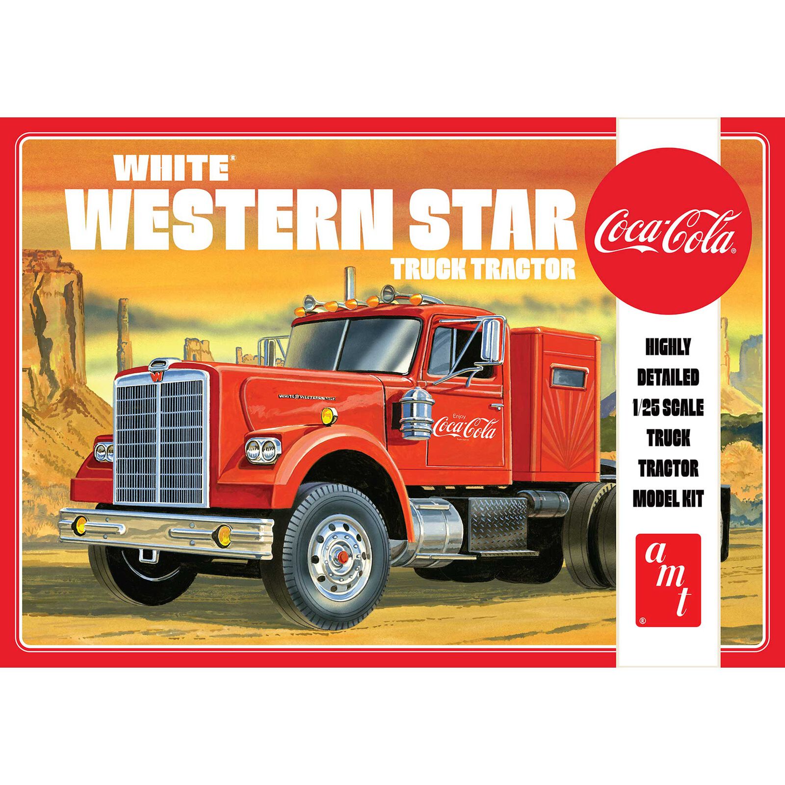 1/25 White Western Star Semi Tractor Coca-Cola