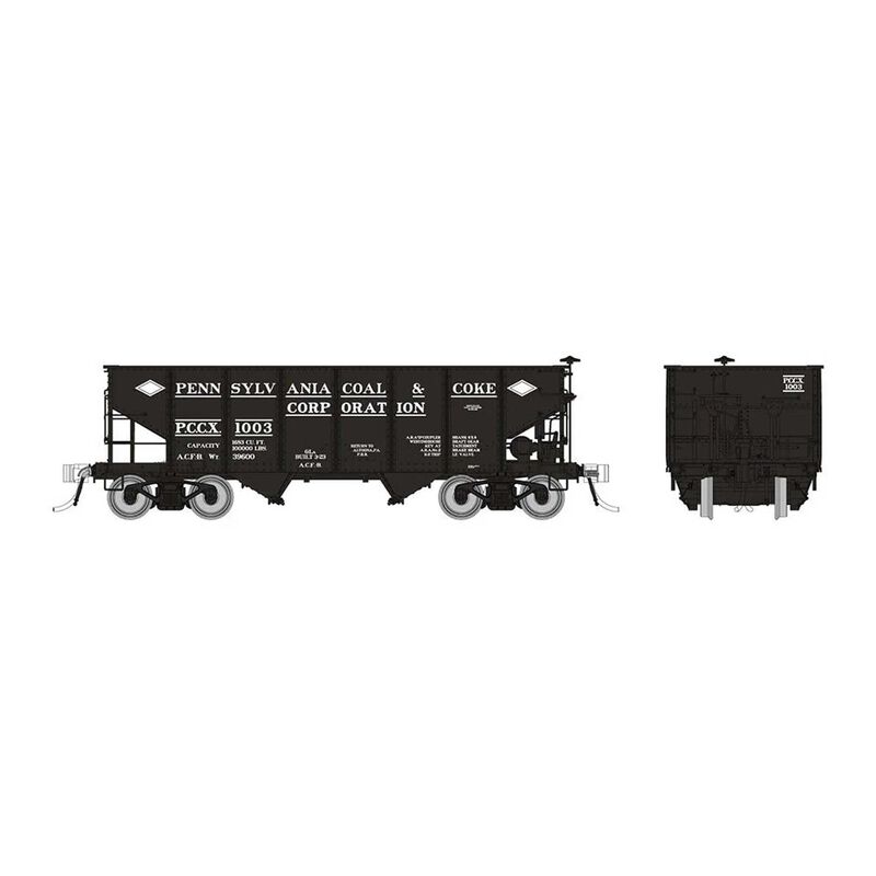 HO PRR GLa 2-Bay Hopper: Pennsylvania Coke & Coal: 3-Pack
