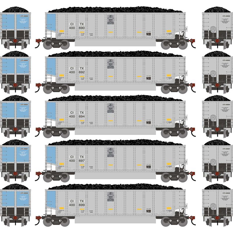 HO ATH Bethgon Coalporter w/Coal Load, Primed For Grime CITX #400690/400692/400694/400697/400699 (5)