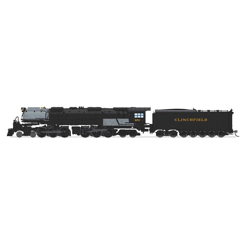 N Challenger 4-6-6-4 Locomotive with Coal Tender, Clinchfield #674 Black & Graphite