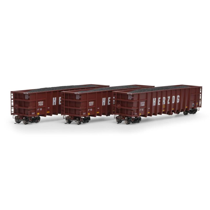 HO RTR Thrall High Side Gondola/Load,HZX/Brn #2(3)