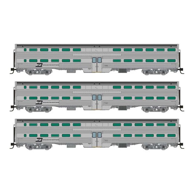 N Gallery Commuter Car: Burlington Northern: Set #2 (Coaches: 742 753 766)