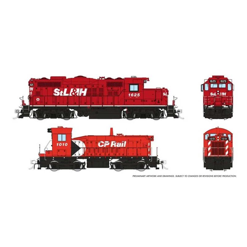 HO GP9u Mother+Slug DC/DCC/Sound: StL&H: #1625 + 1010