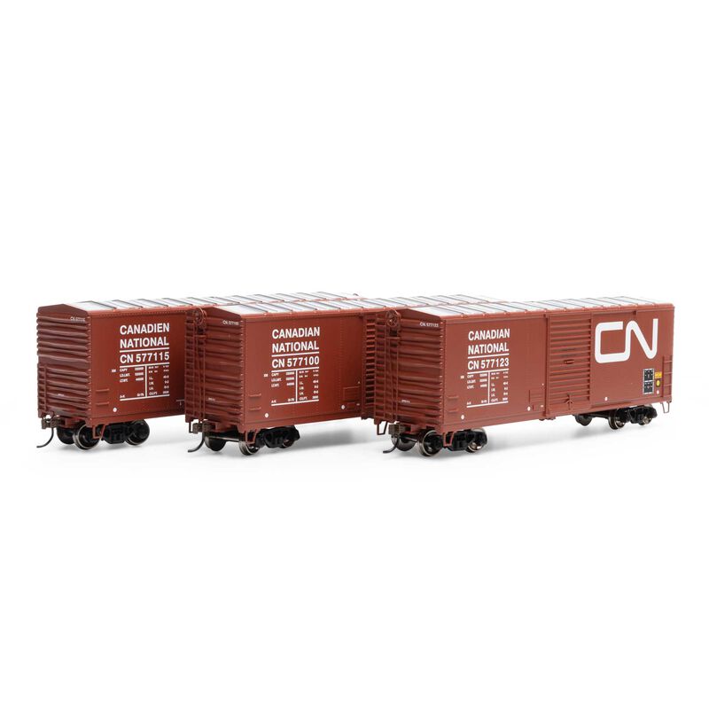 HO 40' Modern Box Car, CN #577100 / #577115 / #577123 (3)