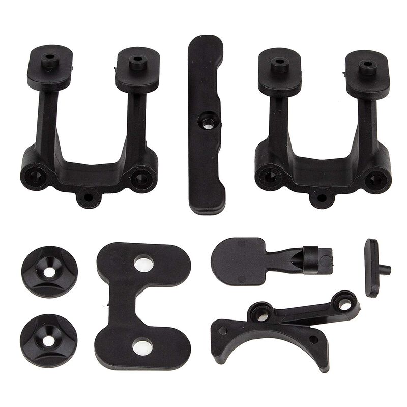 Rear Body, Wing, Fan Mounts & Bumper, 1/10 Team Associated RC10B74.2