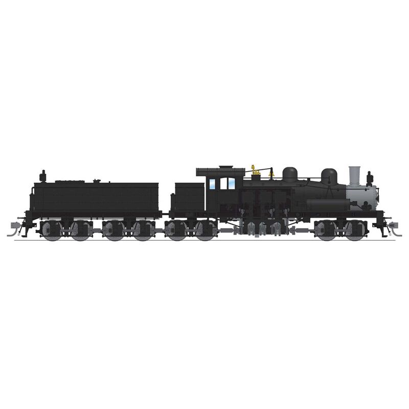 HO Class D 4 Truck Shay Locomotive, Unlettered, Black with Paragon 4