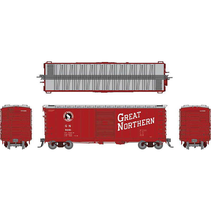HO GN 40' Boxcar with Late IDNE Chinese Red