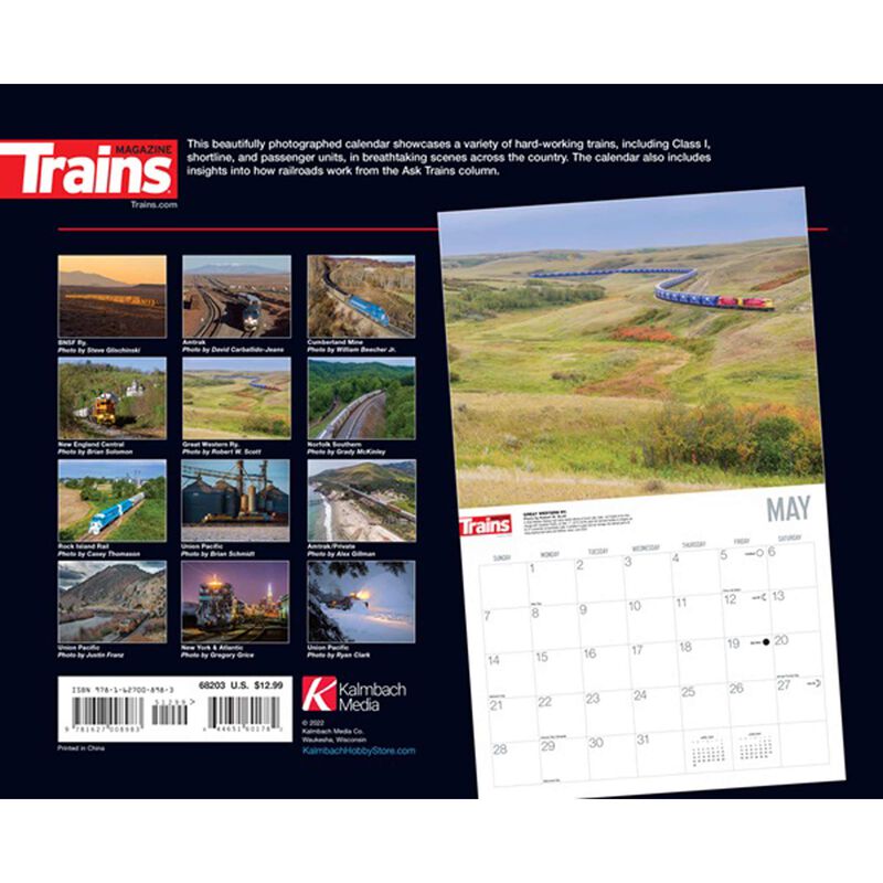 Kalmbach Publishing Co. Trains Across America 2023 Calendar Tower Hobbies