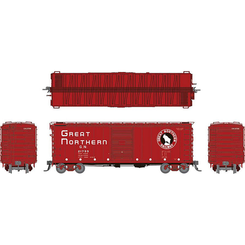 HO GN 40' Boxcar with Early IDNE Chinese Red