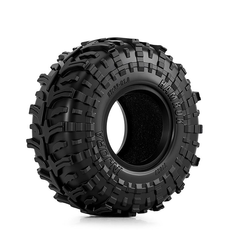 INJORA 1/24 HAMROK Front/Rear 1.0" Rock Crawler Tires & Inserts (4)